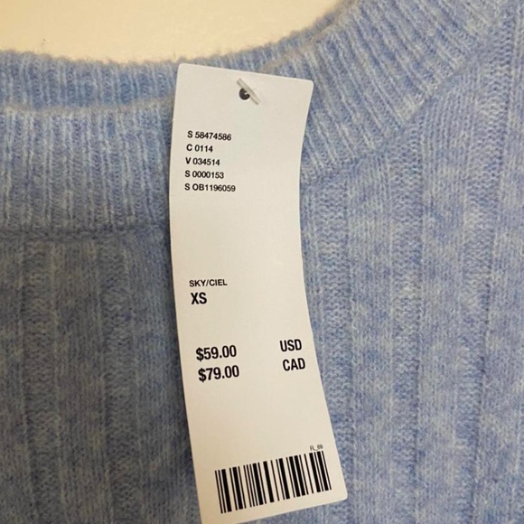 UO Alba cropped pullover Sweater Sky Blue - Picture 4 of 4